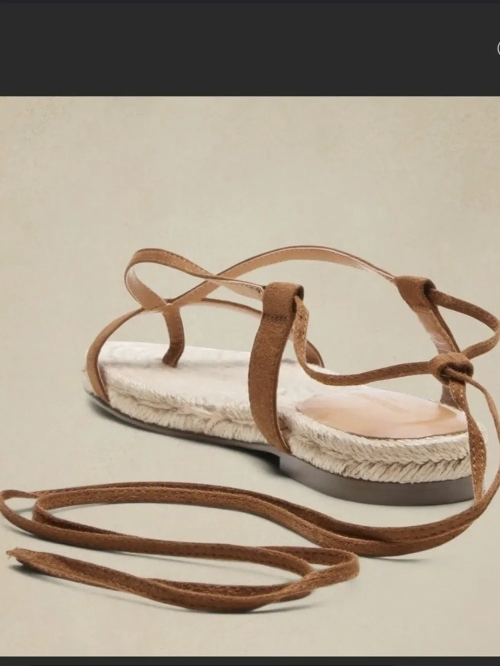 Banana Republic Factory Strappy Lace-Up Espadrille Sandals Cognac - 7.5
